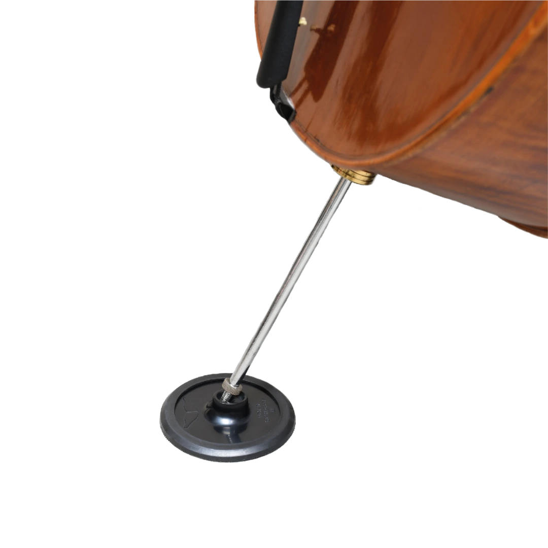 Cello endpin attached to Dolfinos cello endpin stopper (Basic Edition)