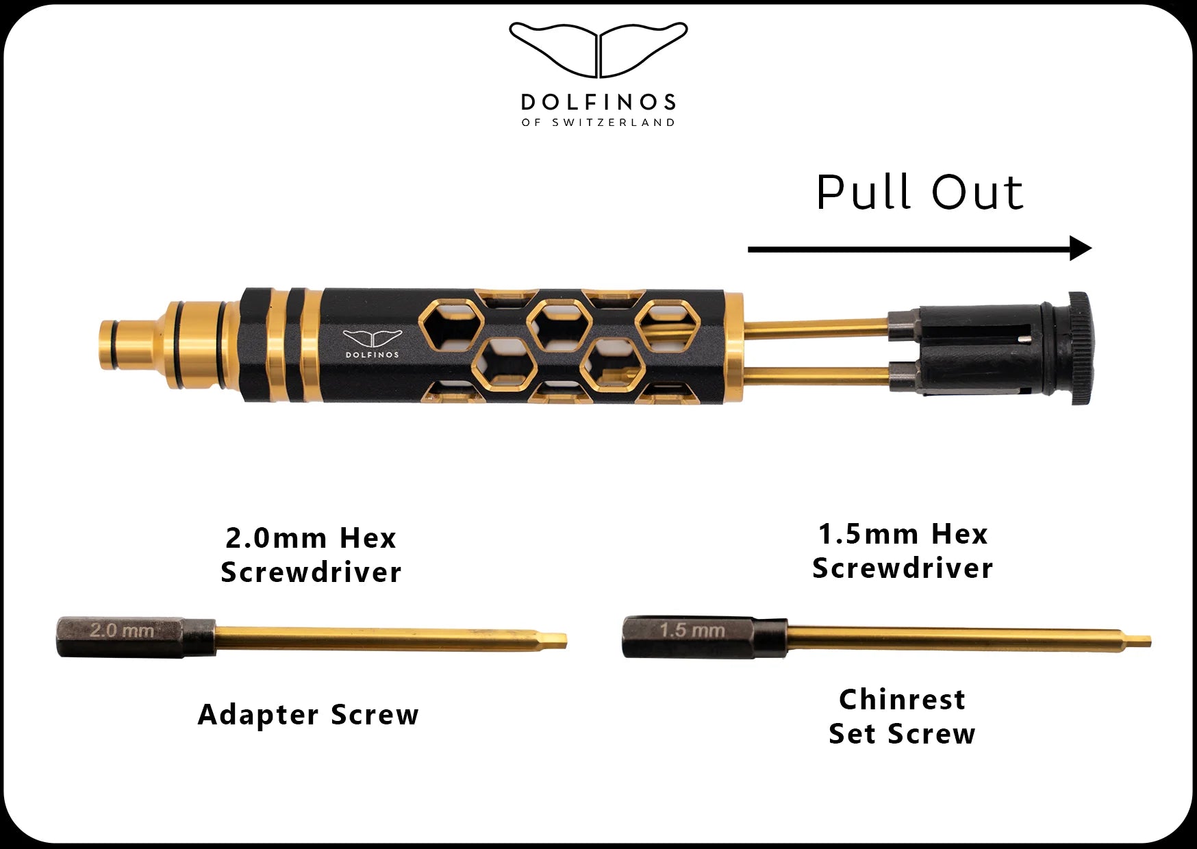 DOLFINOS Screwdriver Set (incl. 2 bits: 2mm & 1.5mm)